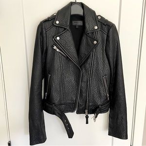 Mackage Aritzia Rumer Leather Moto Biker Jacket Size XXS
